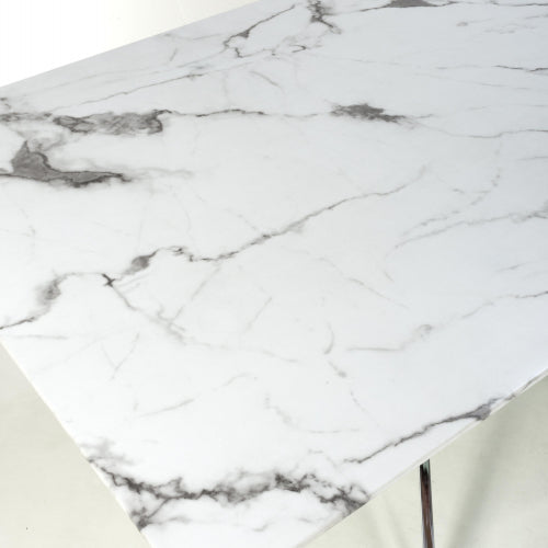 Venice Medium White/Chrome Dining Table - 160cm