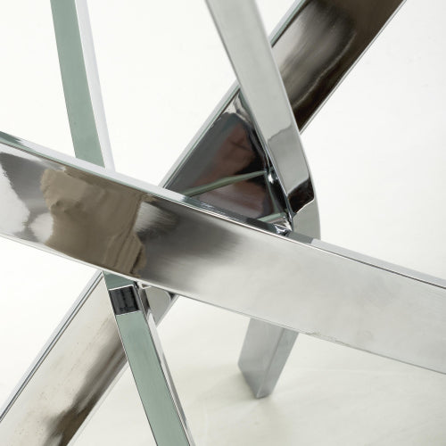 Venice Medium White/Chrome Dining Table - 160cm