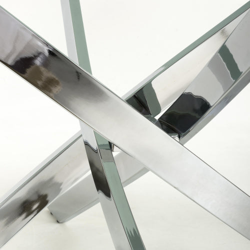 Venice Medium White/Chrome Dining Table - 160cm