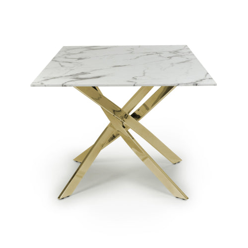 Venice Medium White/Gold Dining Table - 160cm