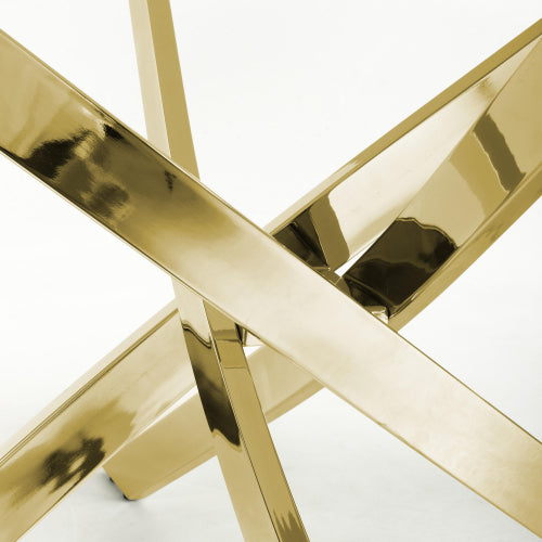 Venice Medium White/Gold Dining Table - 160cm