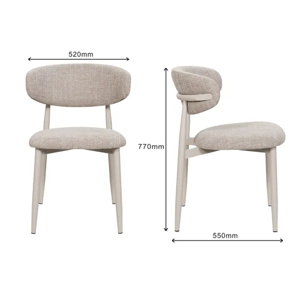 Skye Dining Chairs in Oatmeal - Set of 2
