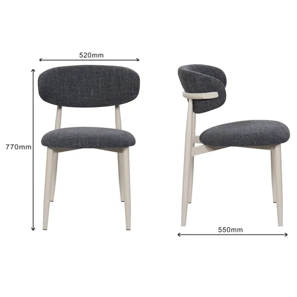 Skye Dining Chairs in Charcoal - Set of 2