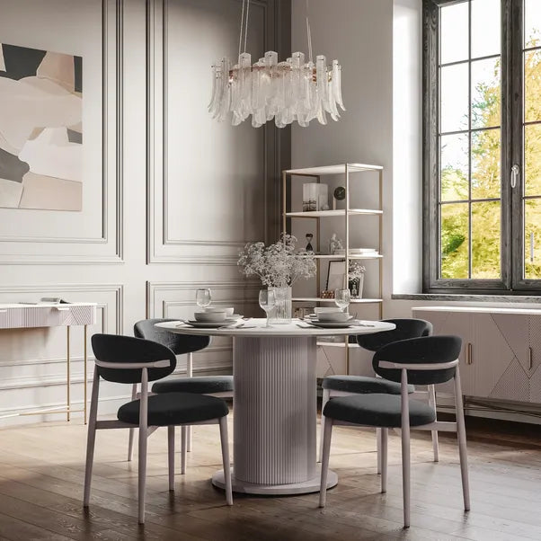 Alessia Mango Wood 4-6 Seater Round Dining Table - 115cm