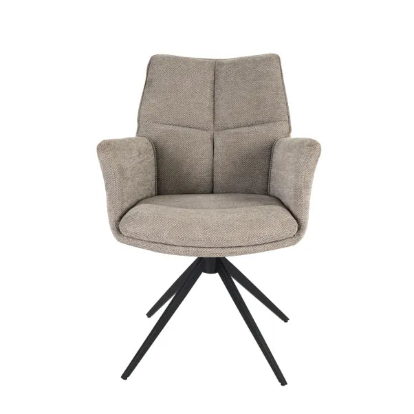 Cameo Swivel Dining Chair in Brown (Taupe) Soft Chenille