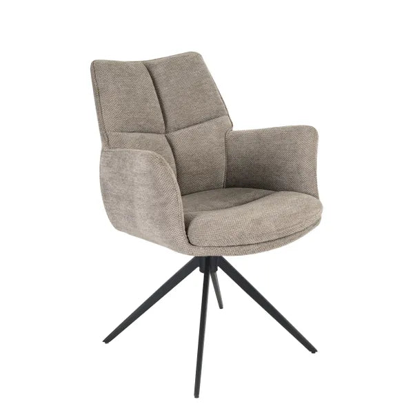 Cameo Swivel Dining Chair in Brown (Taupe) Soft Chenille
