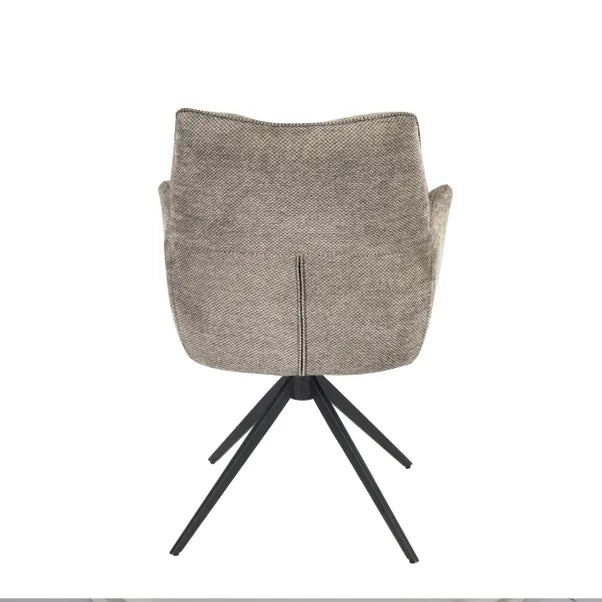 Cameo Swivel Dining Chair in Brown (Taupe) Soft Chenille