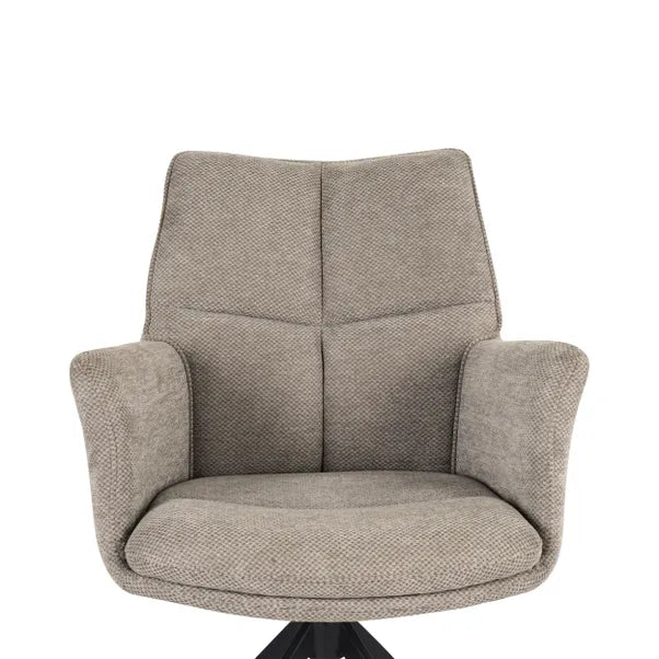 Cameo Swivel Dining Chair in Brown (Taupe) Soft Chenille