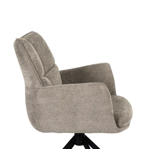 Cameo Swivel Dining Chair in Brown (Taupe) Soft Chenille
