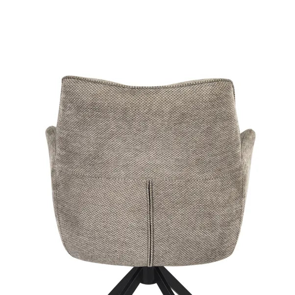 Cameo Swivel Dining Chair in Brown (Taupe) Soft Chenille