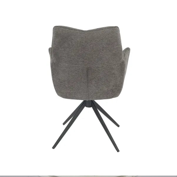 Cameo Swivel Dining Chair in Grey Soft Chenille