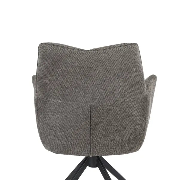 Cameo Swivel Dining Chair in Grey Soft Chenille