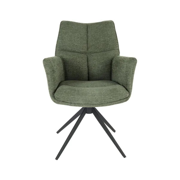 Cameo Swivel Dining Chair in Green Soft Chenille