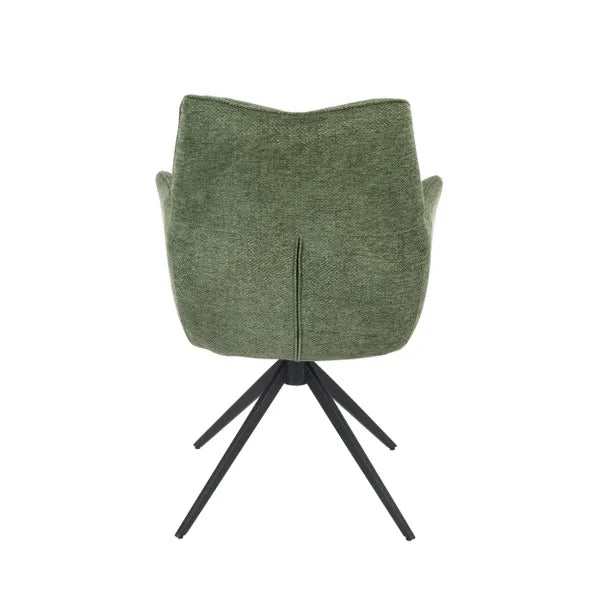 Cameo Swivel Dining Chair in Green Soft Chenille