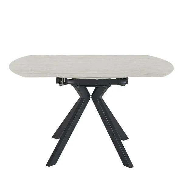 Cameo Extendable 4-6 Seater Round Ceramic Dining Table - Beige Tavertine Effect