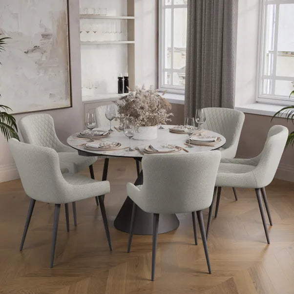 Cameo 4-6 Seater Ceramic Extendable Round Dining Table