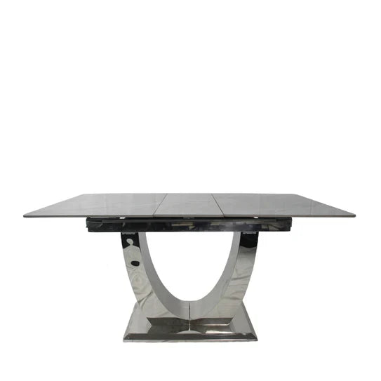 Arial 1.2-1.5m Extending Grey Ceramic Marble Dining Table - Belmont Interiors