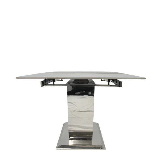 Arial 1.2-1.5m Extending Grey Ceramic Marble Dining Table - Belmont Interiors
