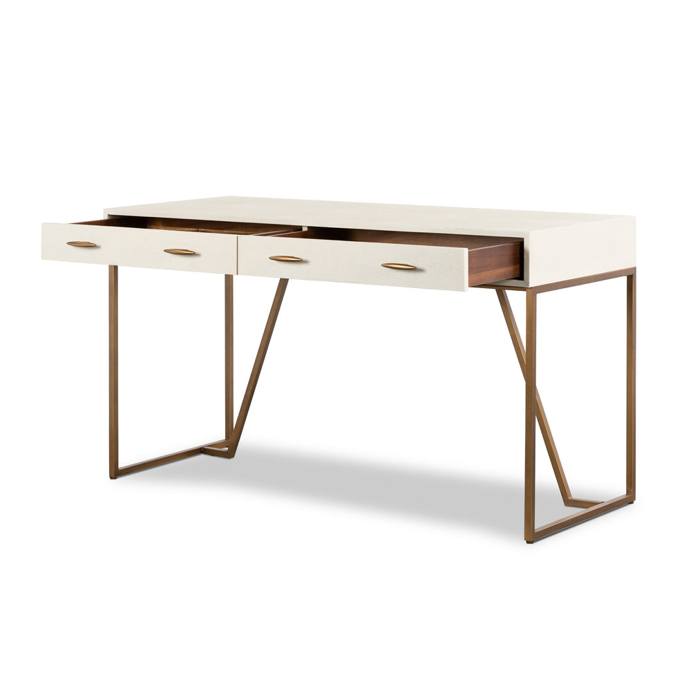 DI Designs Hampton Desk in Ivory Shagreen - Belmont Interiors
