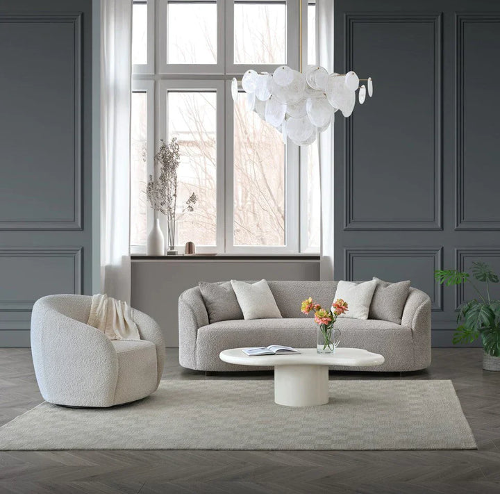 The Nolita Boucle Premium Accent Chair Koala Teddy Boucle Fabric - Belmont Interiors