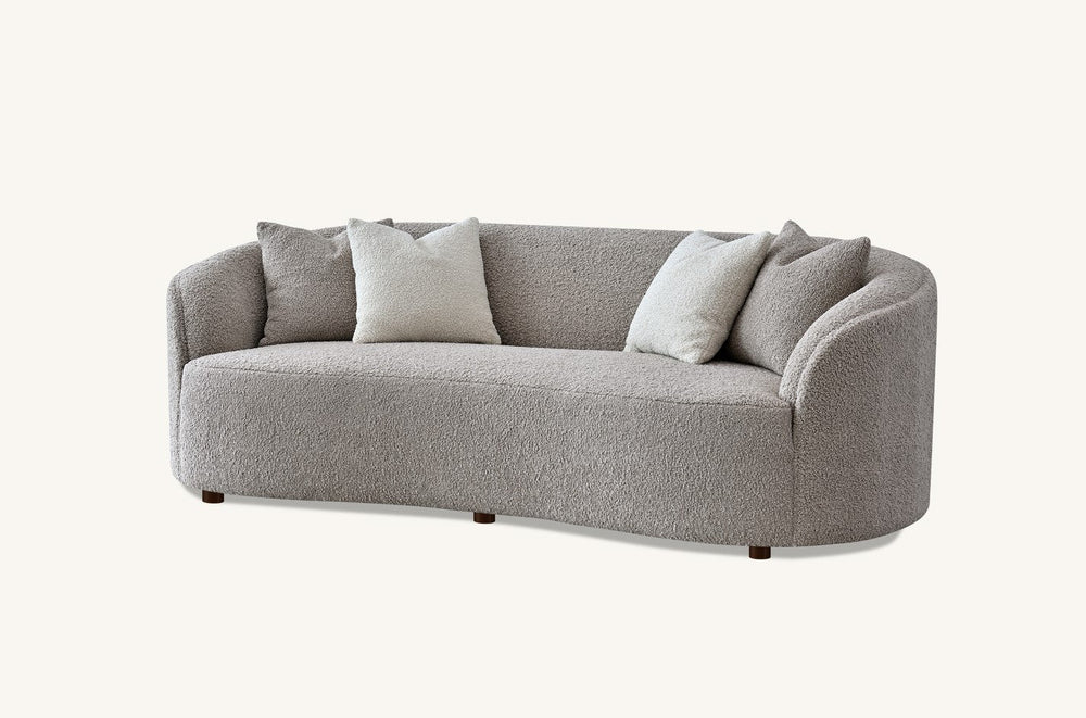 The Nolita Boucle Premium Sofa Latte Teddy Boucle Fabric - Belmont Interiors