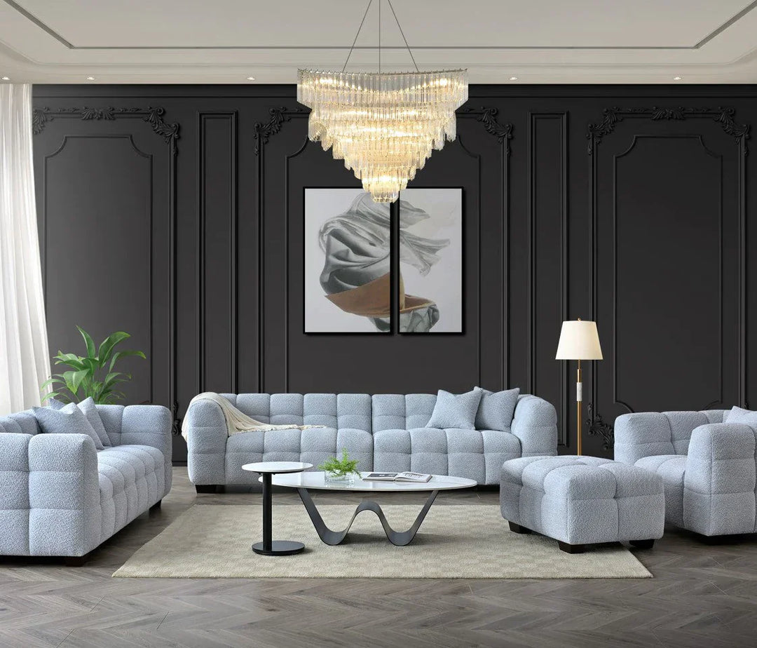 The Tribeca Pearl Boucle 4 Seater Premium Sofa Pearl Boucle Fabric - Belmont Interiors