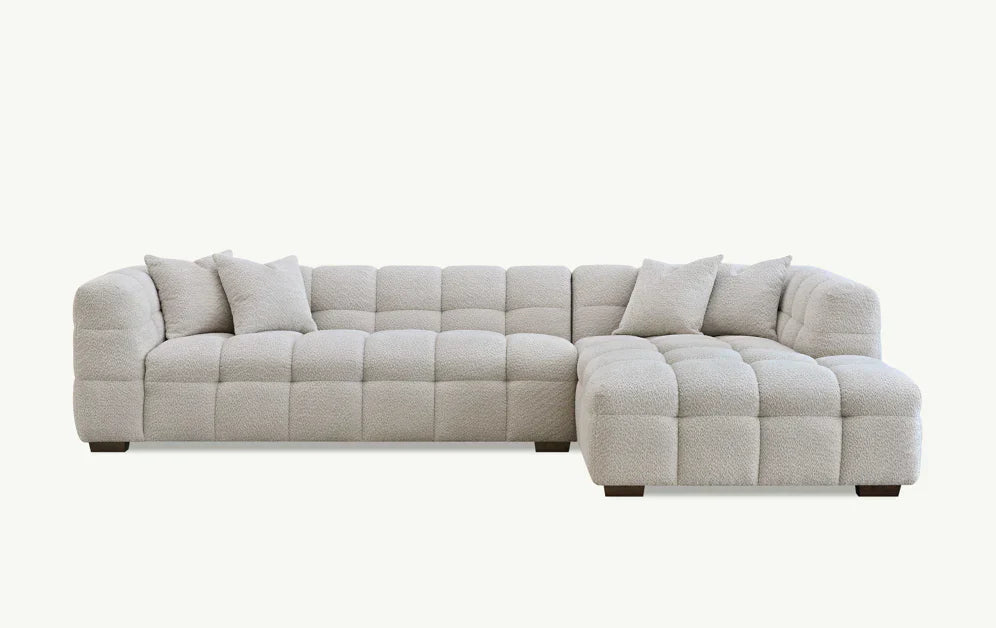 Tribeca Premium Bubble Oatmeal Boucle Corner Sofa - Belmont Interiors