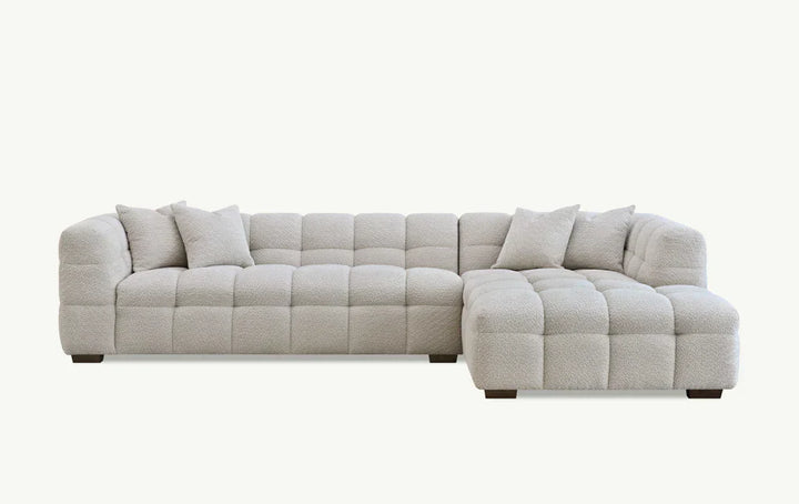 Tribeca Premium Bubble Oatmeal Boucle Corner Sofa - Belmont Interiors