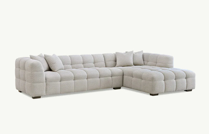 Tribeca Premium Bubble Oatmeal Boucle Corner Sofa - Belmont Interiors
