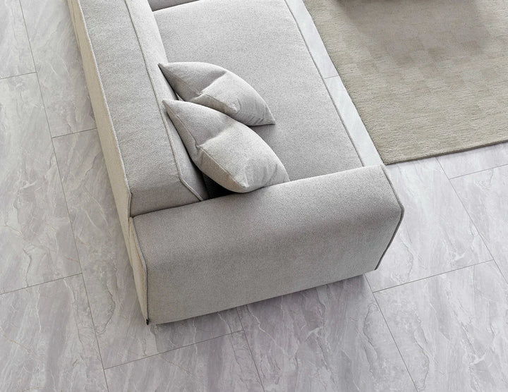 The Dakota Pebble Boucle 4 Seater With Chaise Premium Sofa Pebble Boucle Fabric - Belmont Interiors