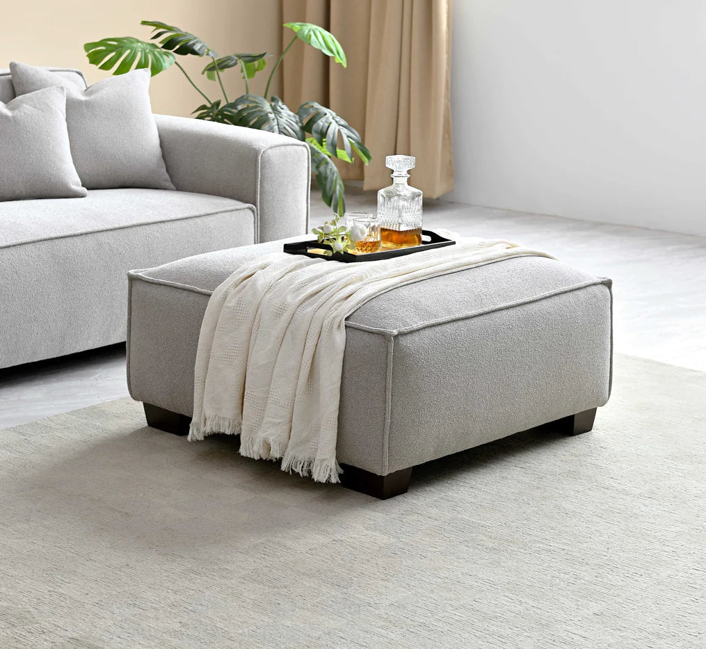 The Dakota Pebble Boucle 4 Seater With Chaise Premium Sofa Pebble Boucle Fabric - Belmont Interiors