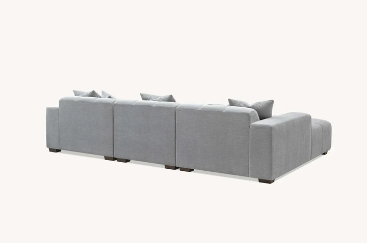 The Leonard Cloudy Grey Boucle Left Hand Corner Premium Sofa Cloudy Grey Boucle Fabric - Belmont Interiors