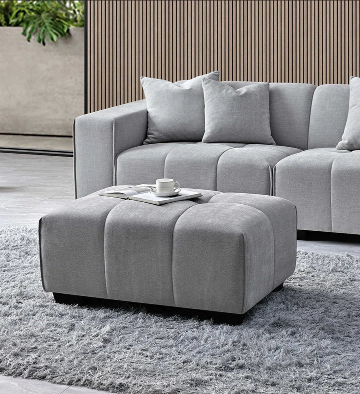 The Leonard Cloudy Grey Boucle Right Hand Corner Premium Sofa Cloudy Grey Boucle Fabric - Belmont Interiors