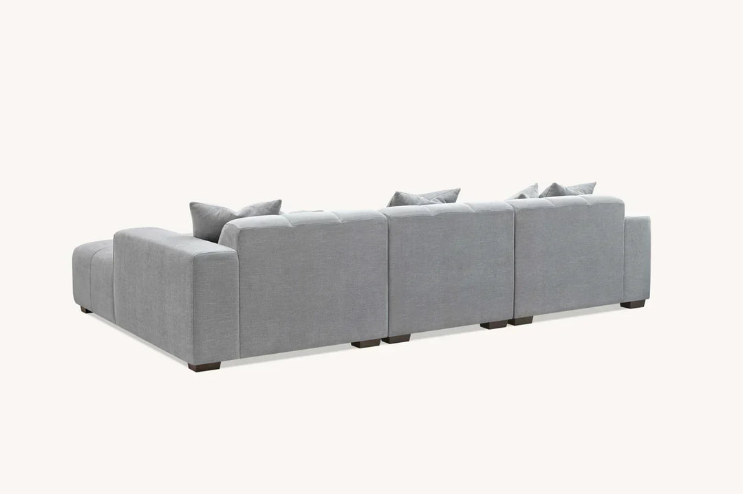 The Leonard Cloudy Grey Boucle Right Hand Corner Premium Sofa Cloudy Grey Boucle Fabric - Belmont Interiors