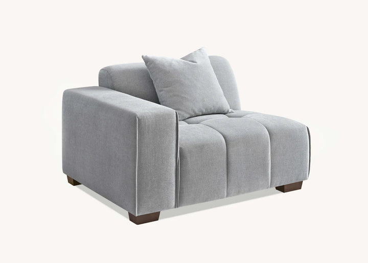 The Leonard Cloudy Grey Boucle Right Hand Corner Premium Sofa Cloudy Grey Boucle Fabric - Belmont Interiors