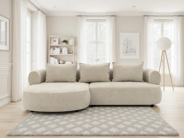 The Pebble Beige Cruved Corner Sofa