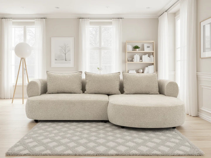 The Pebble Beige Cruved Corner Sofa