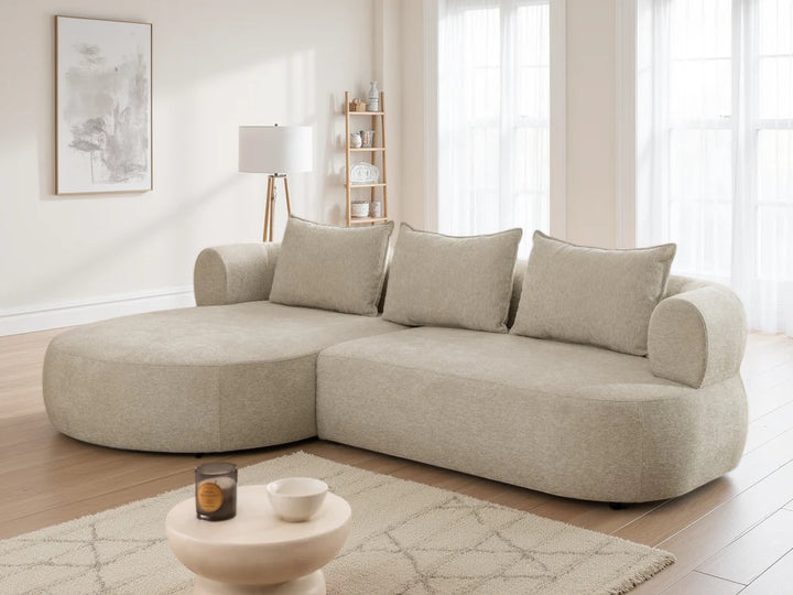 The Pebble Beige Cruved Corner Sofa