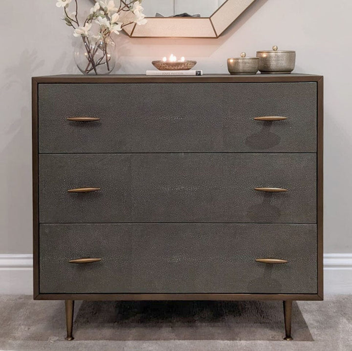 DI Designs Hampton Chest of Drawers - Grey Shagreen - Belmont Interiors