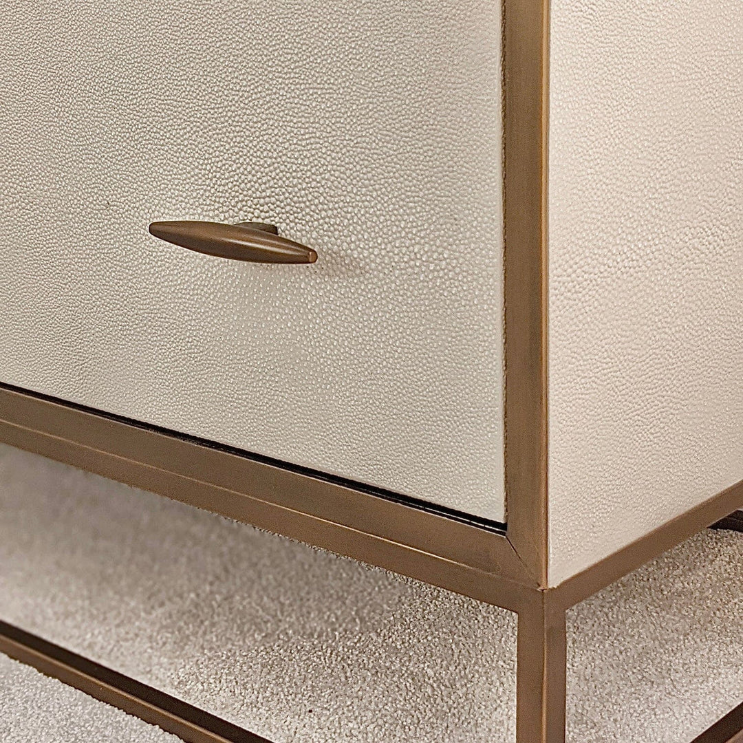 DI Designs Hampton Chest of Drawers - Ivory Shagreen - Belmont Interiors