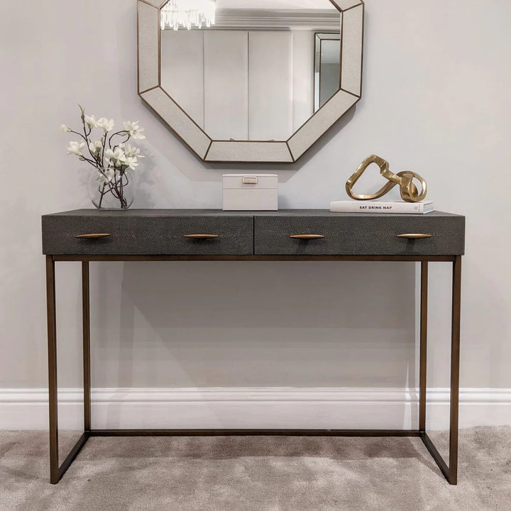 DI Designs Hampton Console - Grey Shagreen - Belmont Interiors