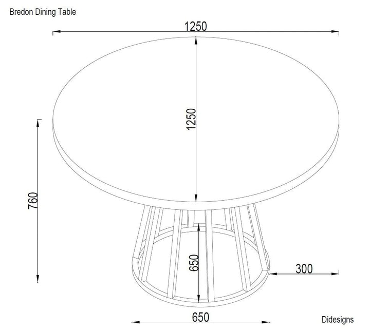 DI Designs Bredon Round 125cm Dining Table - Belmont Interiors