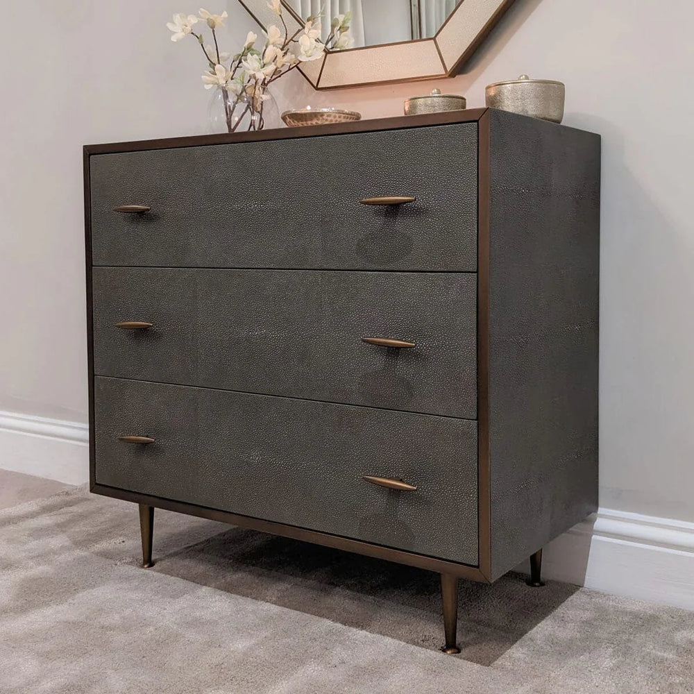 DI Designs Hampton Chest of Drawers - Grey Shagreen - Belmont Interiors