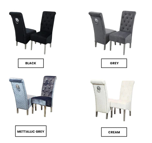 Louis 100cm Square Marble Dining Table + Chairs - Belmont Interiors