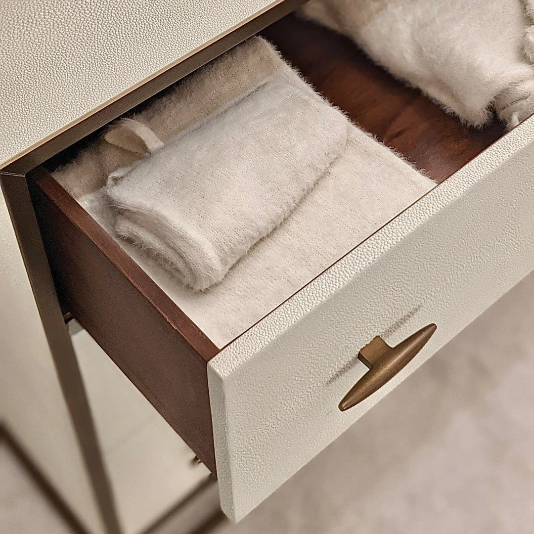 DI Designs Hampton Chest of Drawers - Ivory Shagreen - Belmont Interiors