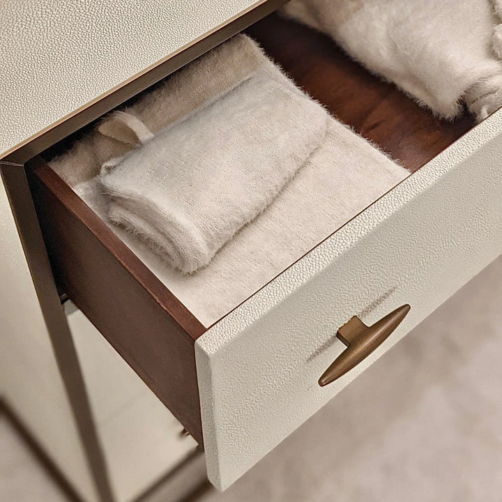 DI Designs Hampton Chest of Drawers - Ivory Shagreen - Belmont Interiors