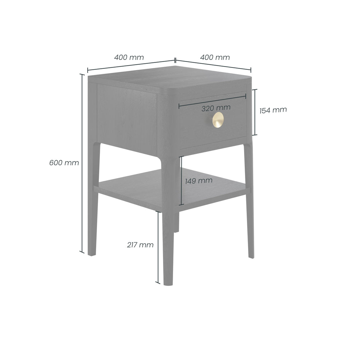 DI Designs Abberley Bedside in Black - 1 Drawer - Belmont Interiors