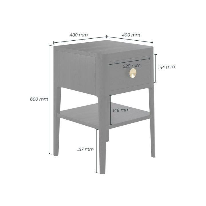 DI Designs Abberley Bedside in Black - 1 Drawer - Belmont Interiors