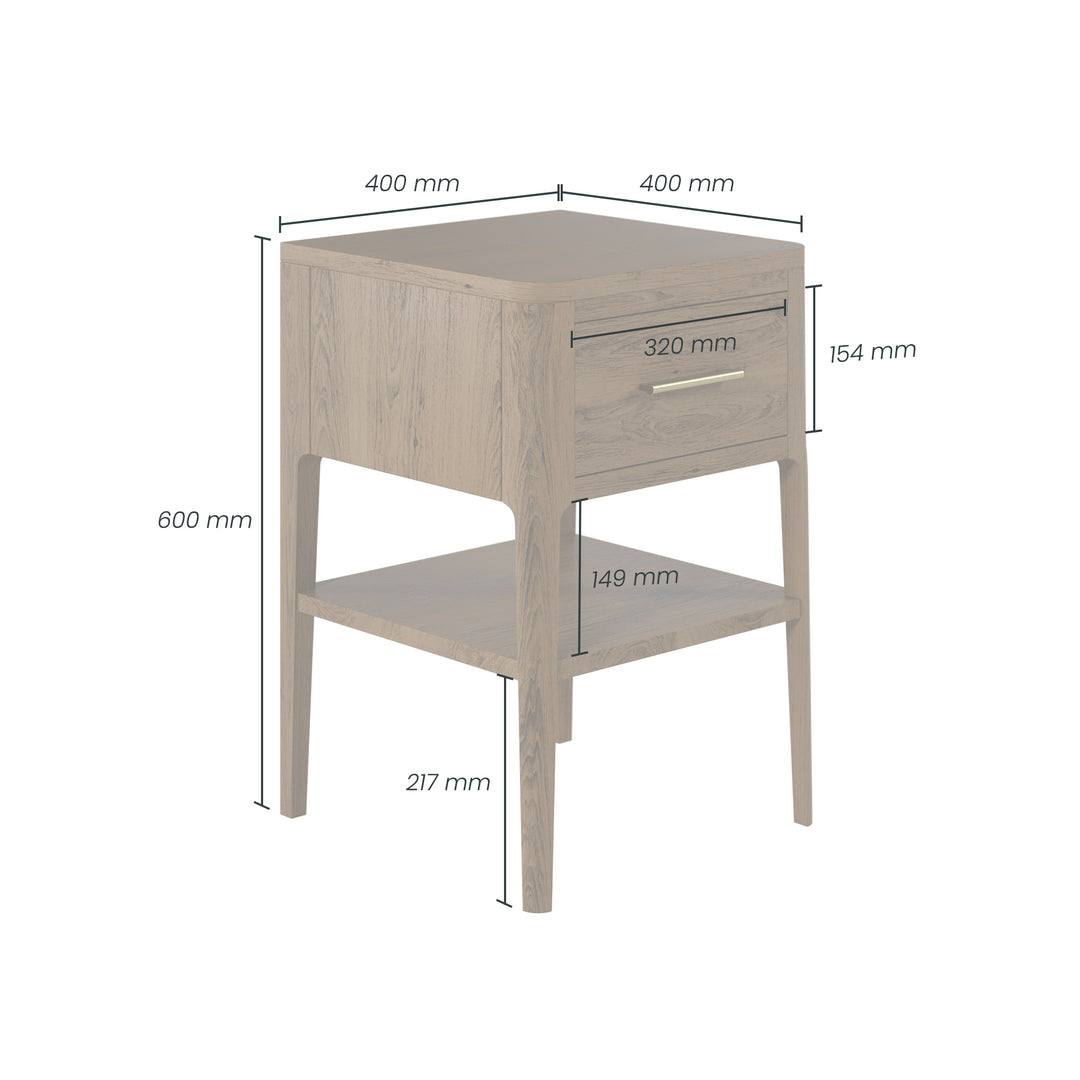 DI Designs Abberley Bedside in Brown - 1 Drawer - Belmont Interiors