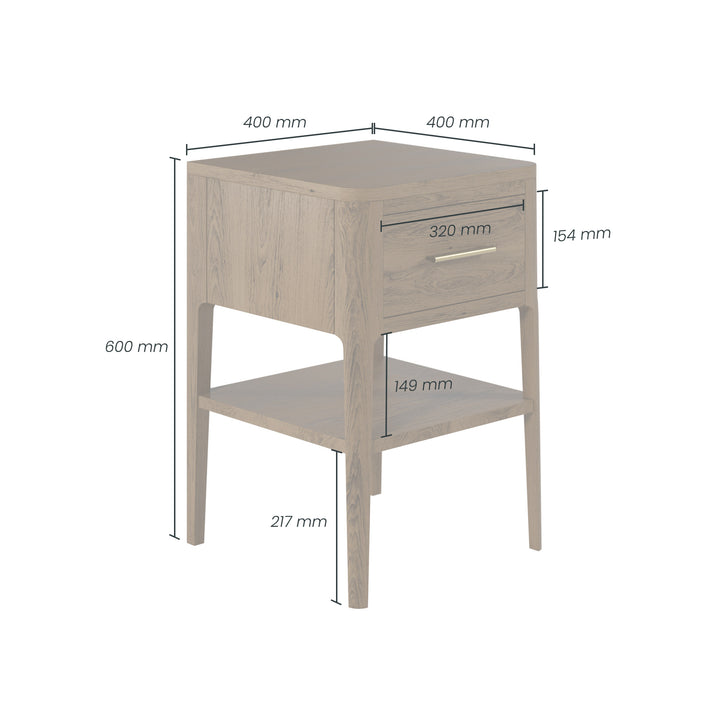DI Designs Abberley Bedside in Brown - 1 Drawer - Belmont Interiors